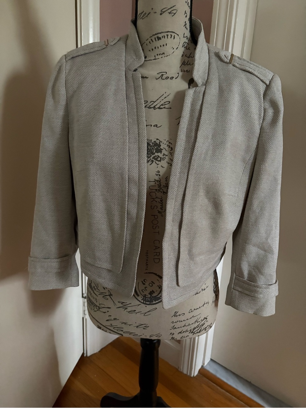 White House Black Market Light Gray Cropped Blazer